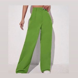 Lime green wide legs pants